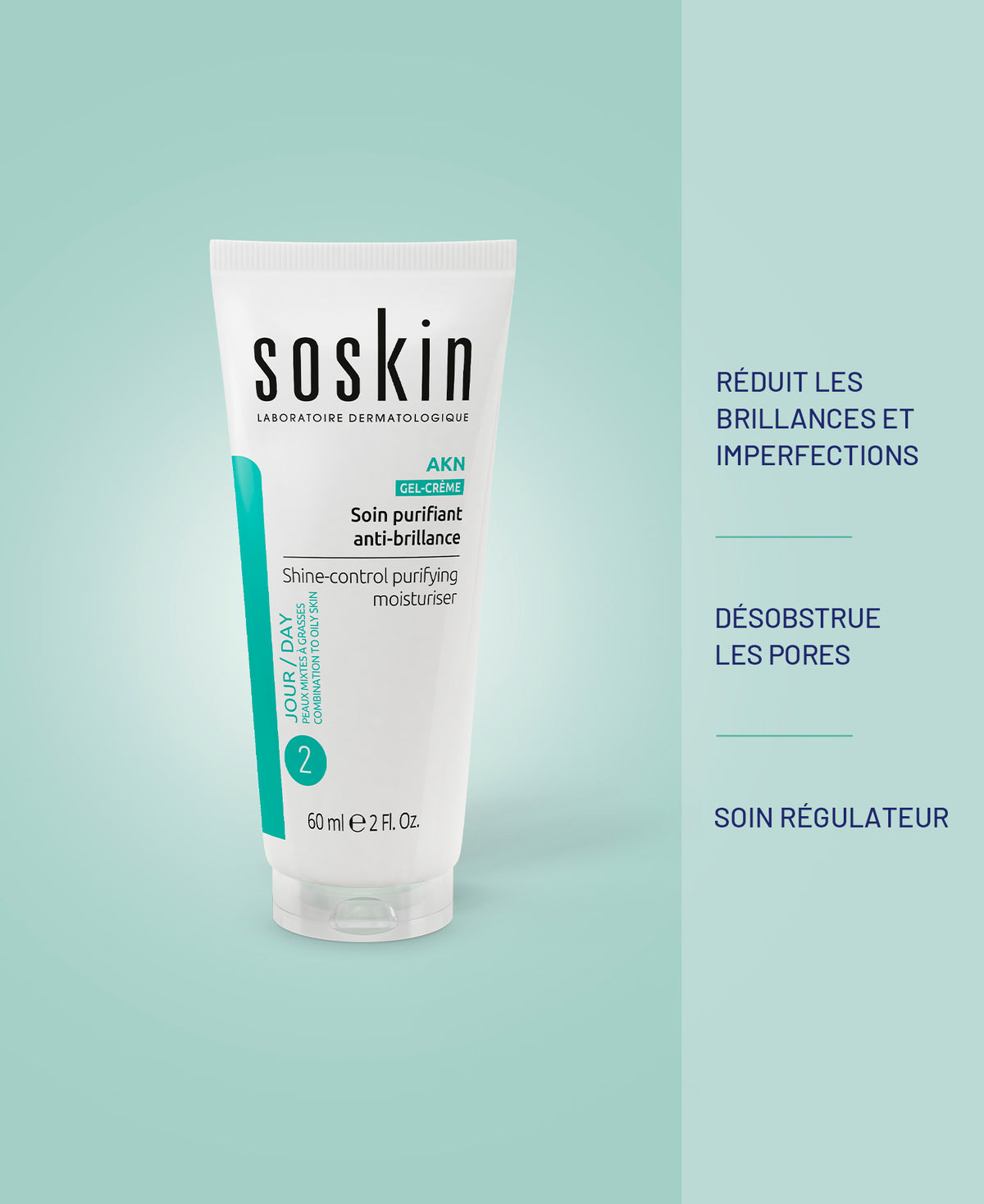 Soin purifiant anti-brillance Soin de la peau Soskin