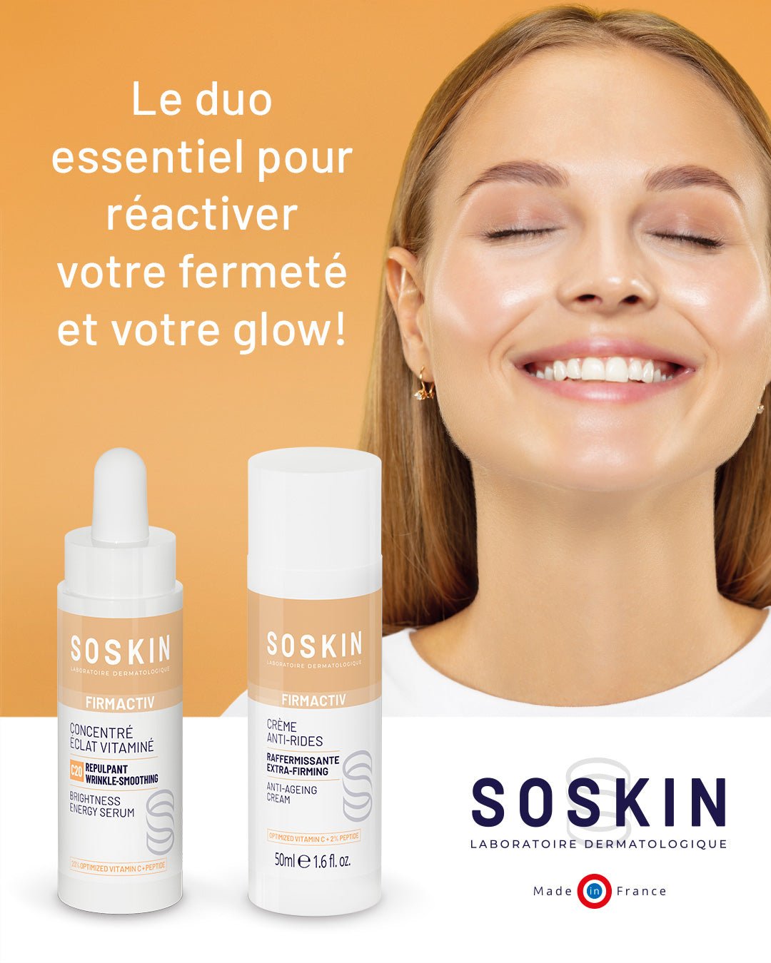 Concentré éclat-vitaminé & Crème anti-rides Soskin