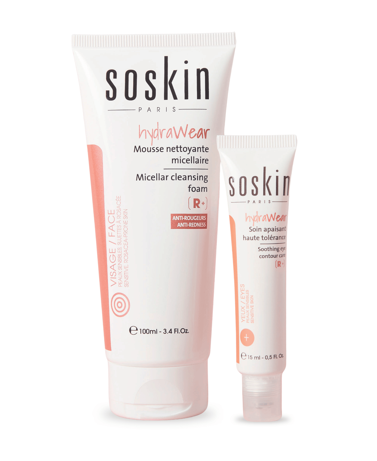 Mousse nettoyante micellaire & Soin apaisant haute tolérance Soin de la peau Soskin