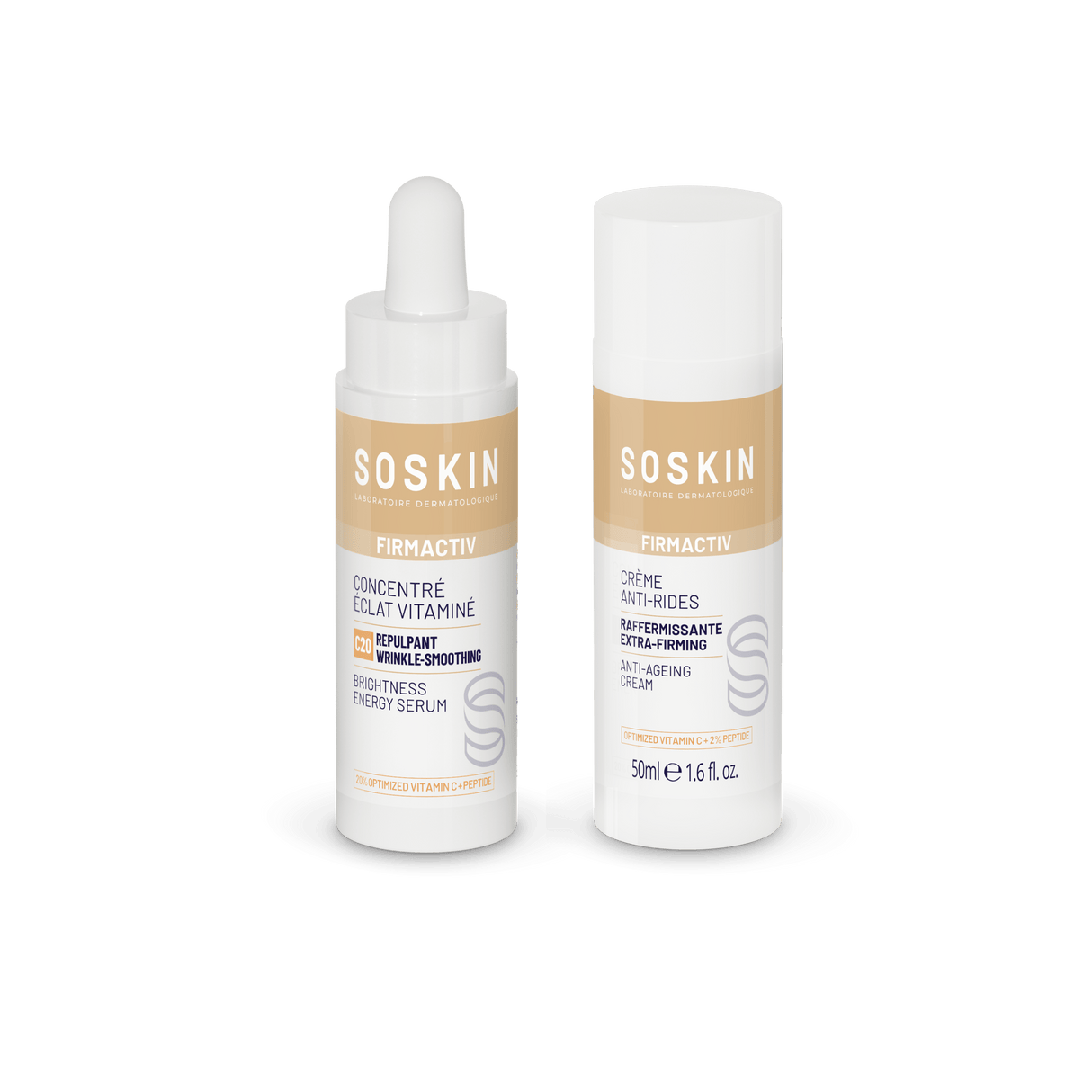 Concentré éclat-vitaminé & Crème anti-rides Soskin