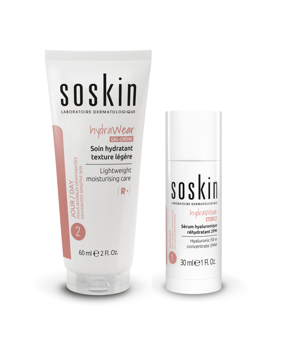 Soin hydratant texture légère & Sérum hyaluronique réhydratant 2PM Sérums Soskin