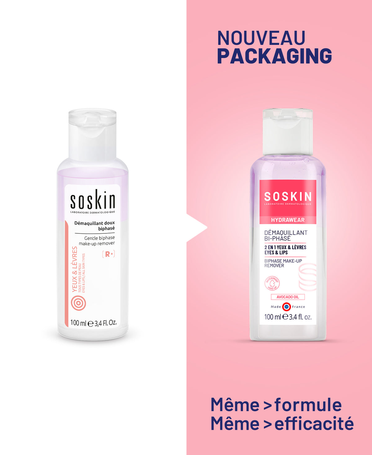 Démaquillant doux bi-phasé Nettoyants & Démaquillants Soskin