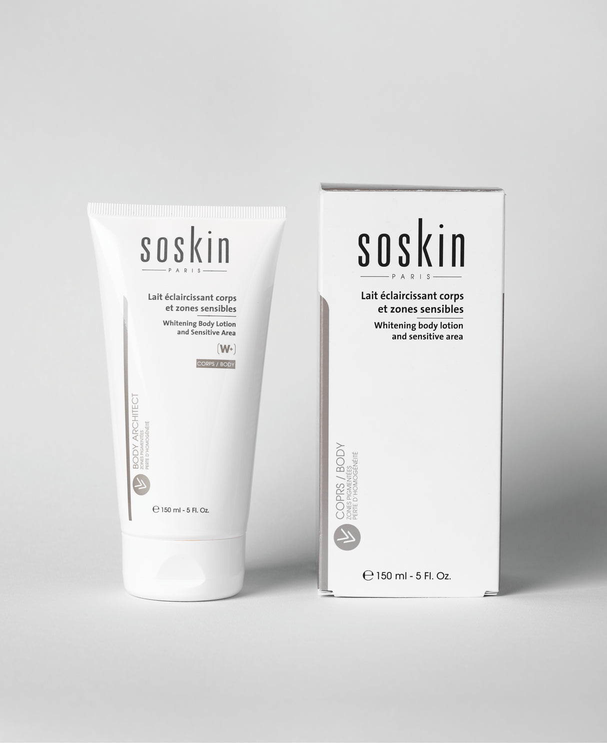 Lait éclaircissant corps et zones sensibles Soins corporels Soskin