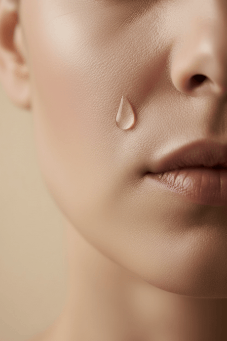Visage à la peau hydratée et lumineuse, différence entre peau déshydratée et peau sèche