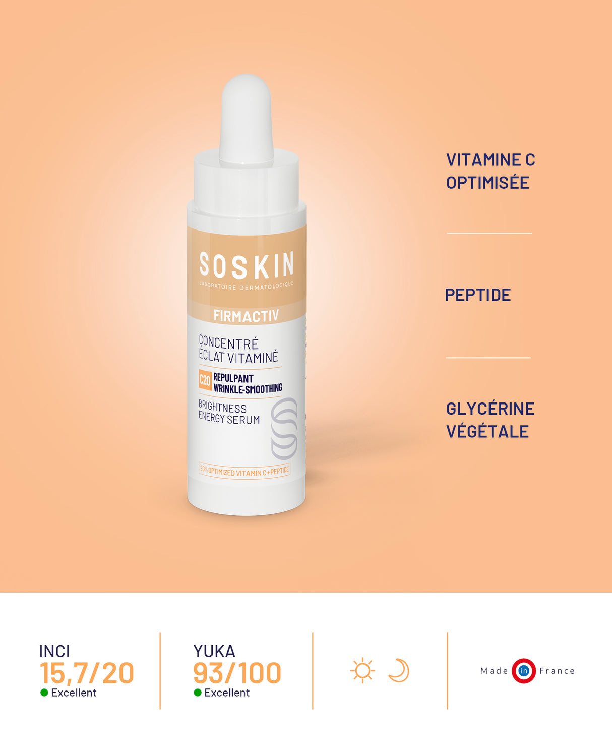 Concentré éclat vitaminé Soins solaires Soskin