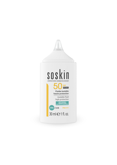 Fluido invisible de alta protección SPF50 Soskin cuidado solar