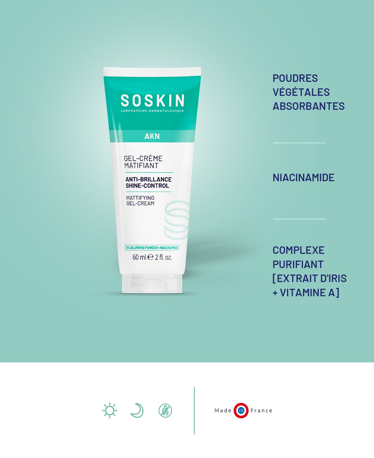 Gel-crème matifiant Soin de la peau Soskin