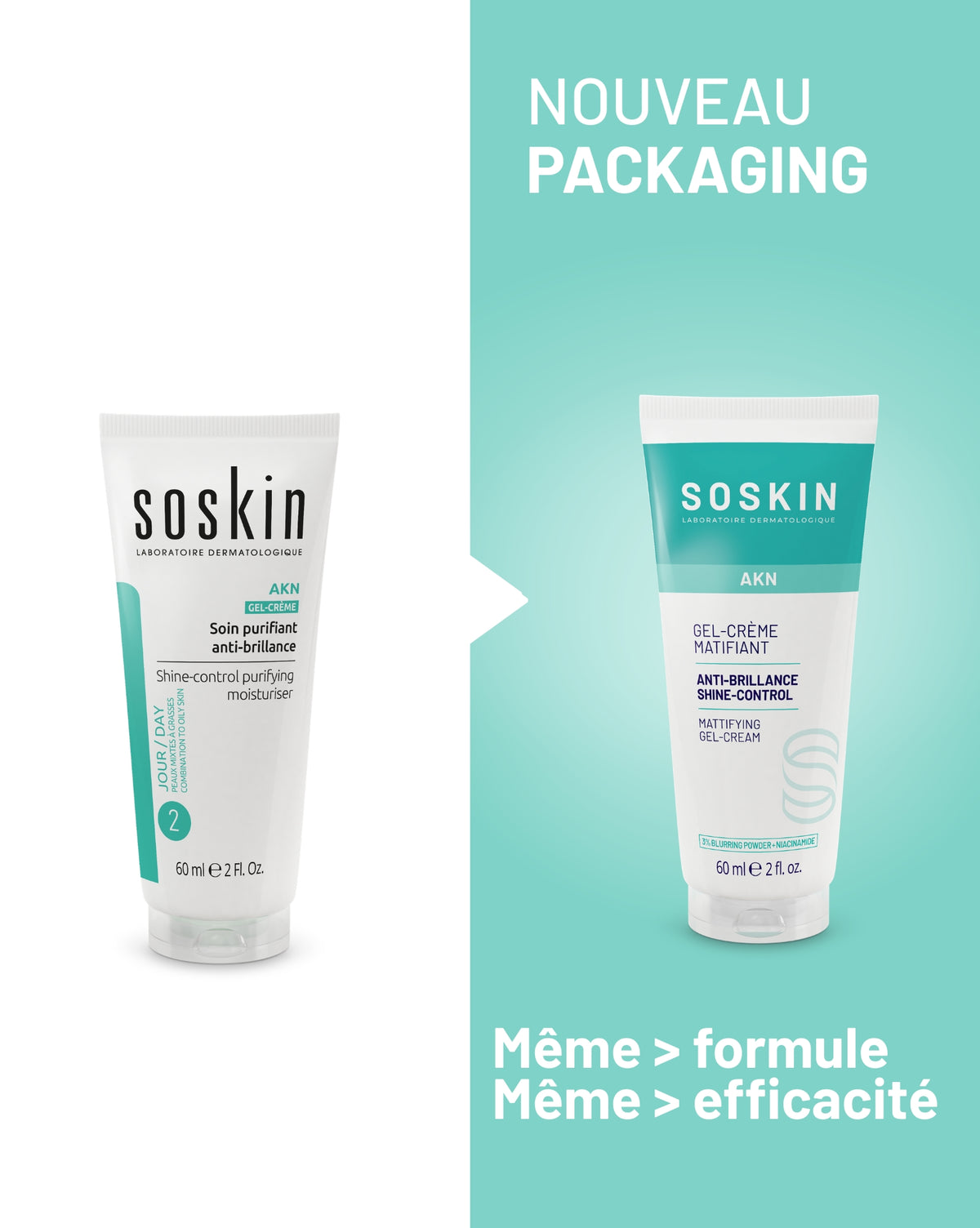 Gel-crème matifiant Soin de la peau Soskin