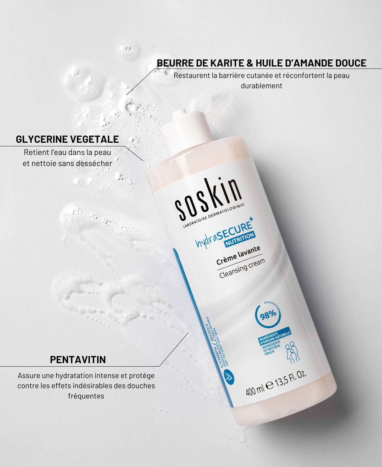 SOSKIN Crème lavante 400ml