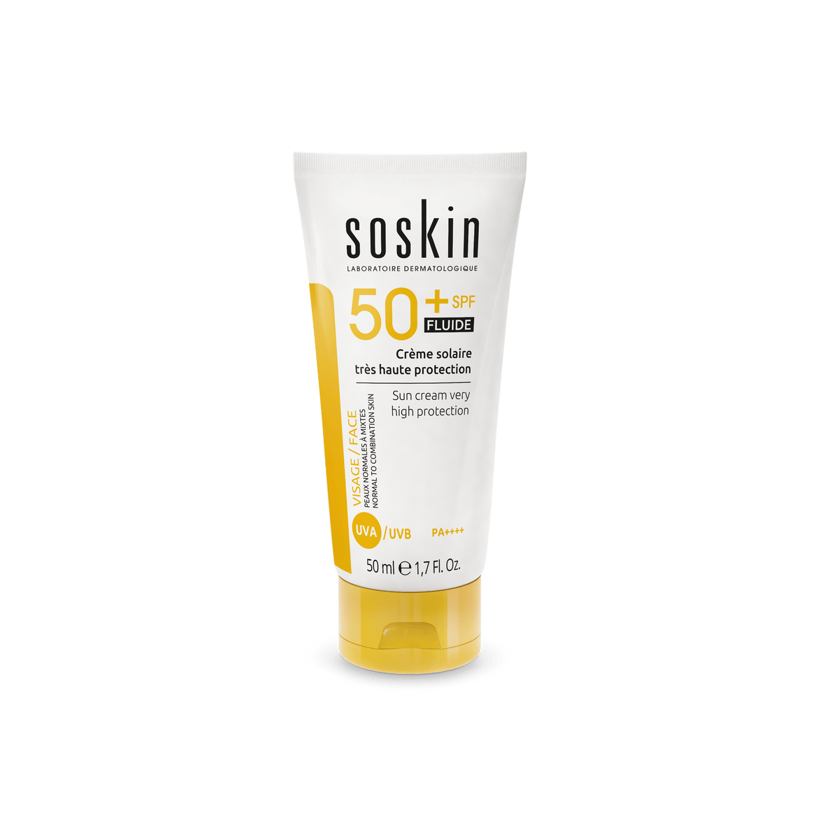 Crème solaire très haute protection fluide SPF50+ Soins solaires Soskin