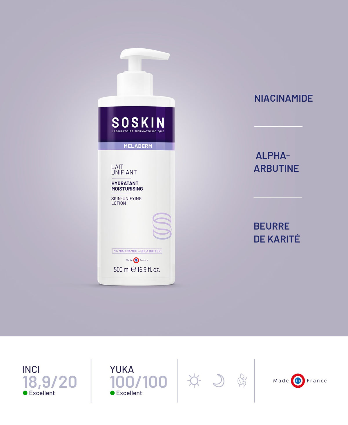 Lait unifiant Soins corporels SOSKIN
